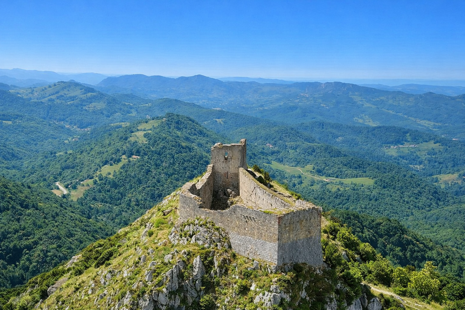 Panorama auf Château de Montségur