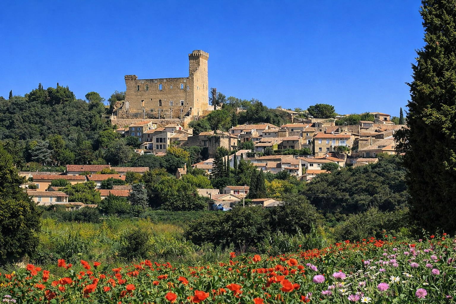 Panorama auf Châteauneuf-du-Pape
