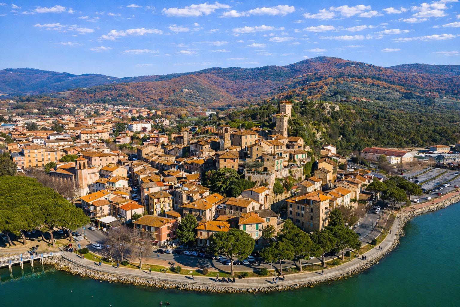 Panoramabild auf Passignano sul Trasimeno