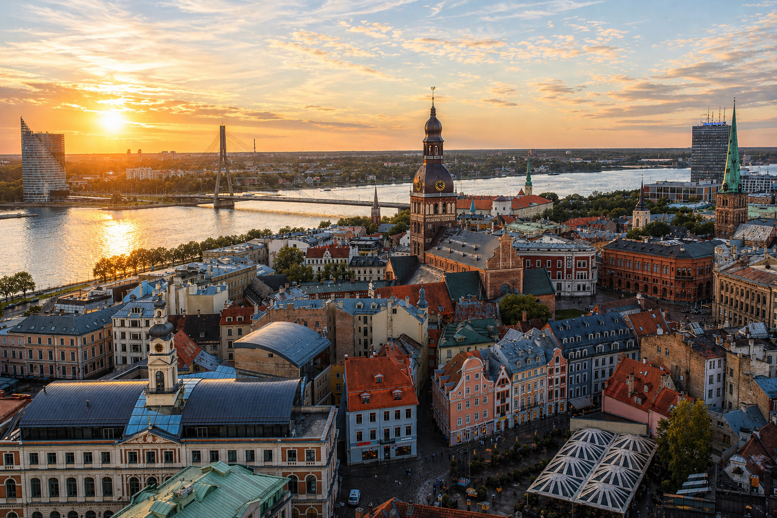 Aussicht von der St.-Peters-Kirche Riga