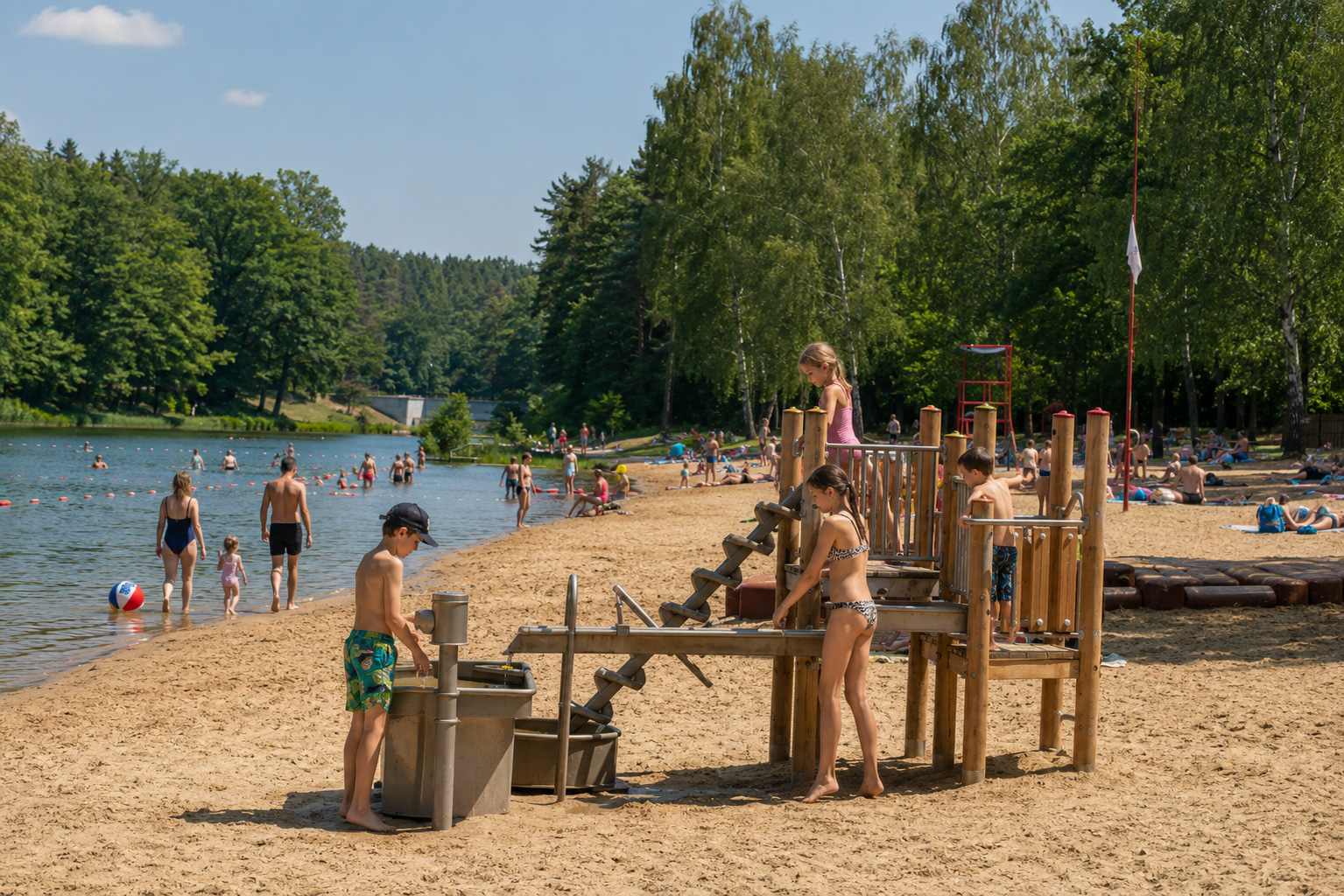 Stadtstrand an den Stawach Stefańskiego in Łódź
