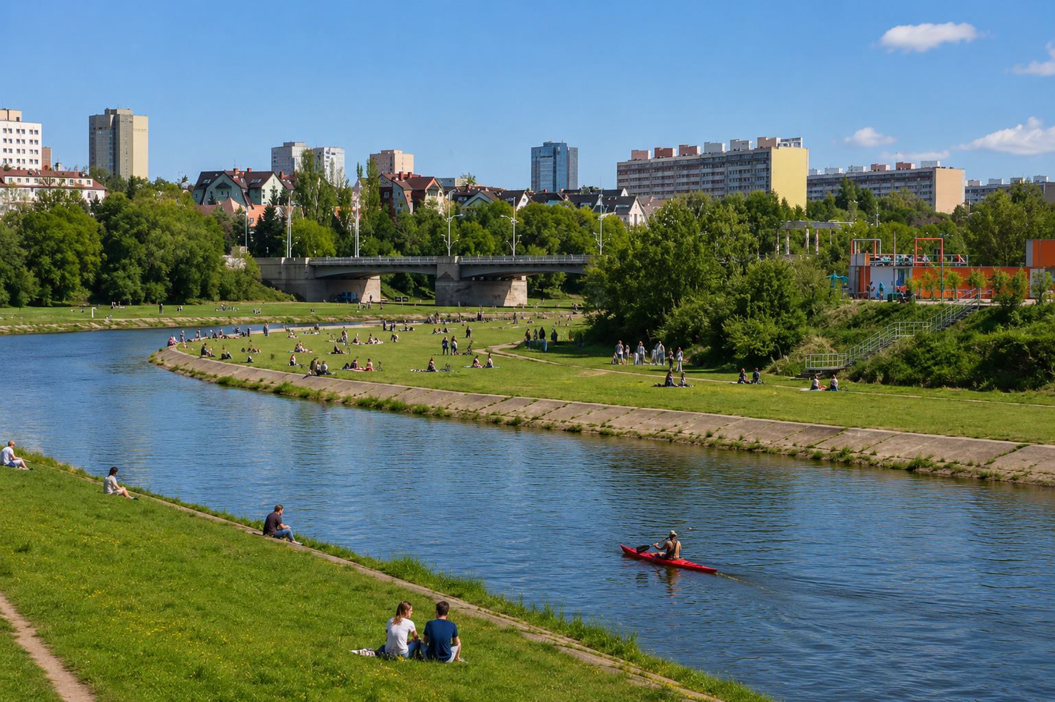 Warta-Ufer und Wartostrada