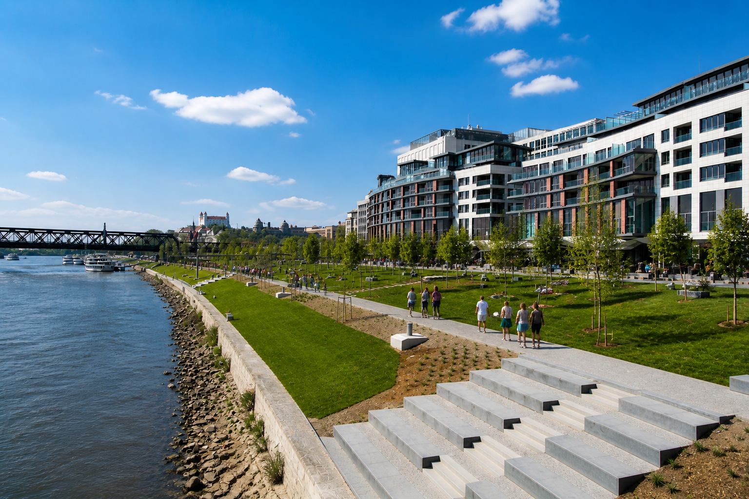 Donaupromenade im Eurovea-Viertel