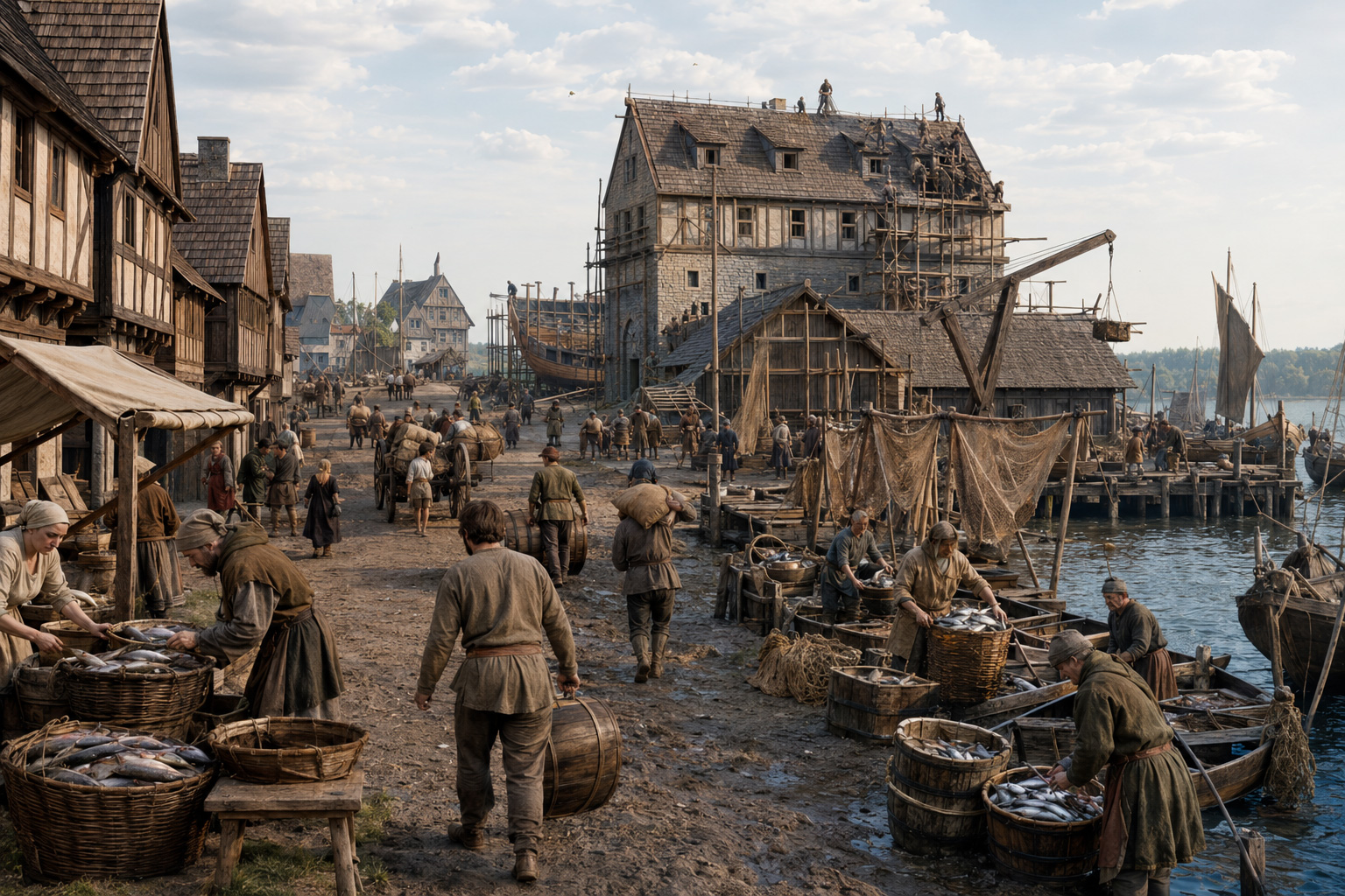 Hafen- und Fischerstadt im Mittelalter