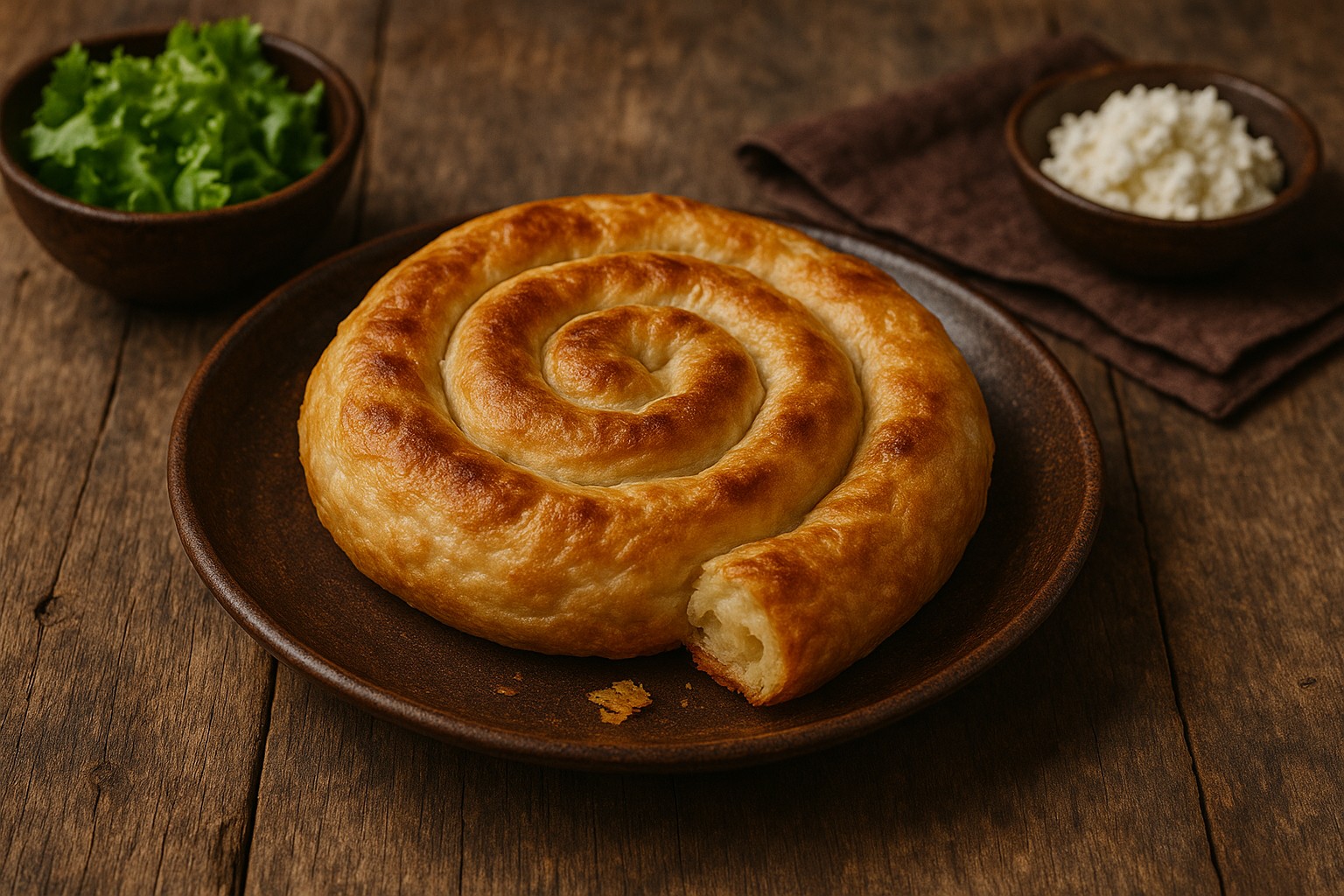 Baniza, das traditionelle Hauptgericht in Bulgarien. Grillröllchen aus gewürztem Hack, meist mit Senf und Brot.