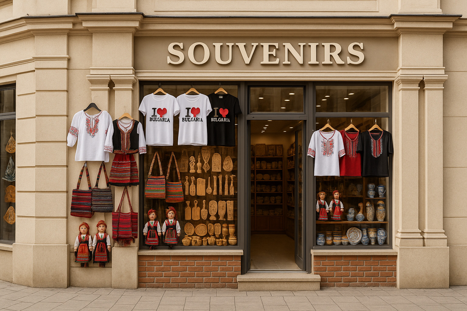 Souvenirgeschäft in Montana in einem neoklassischen Gebäude mit T-Shirts 