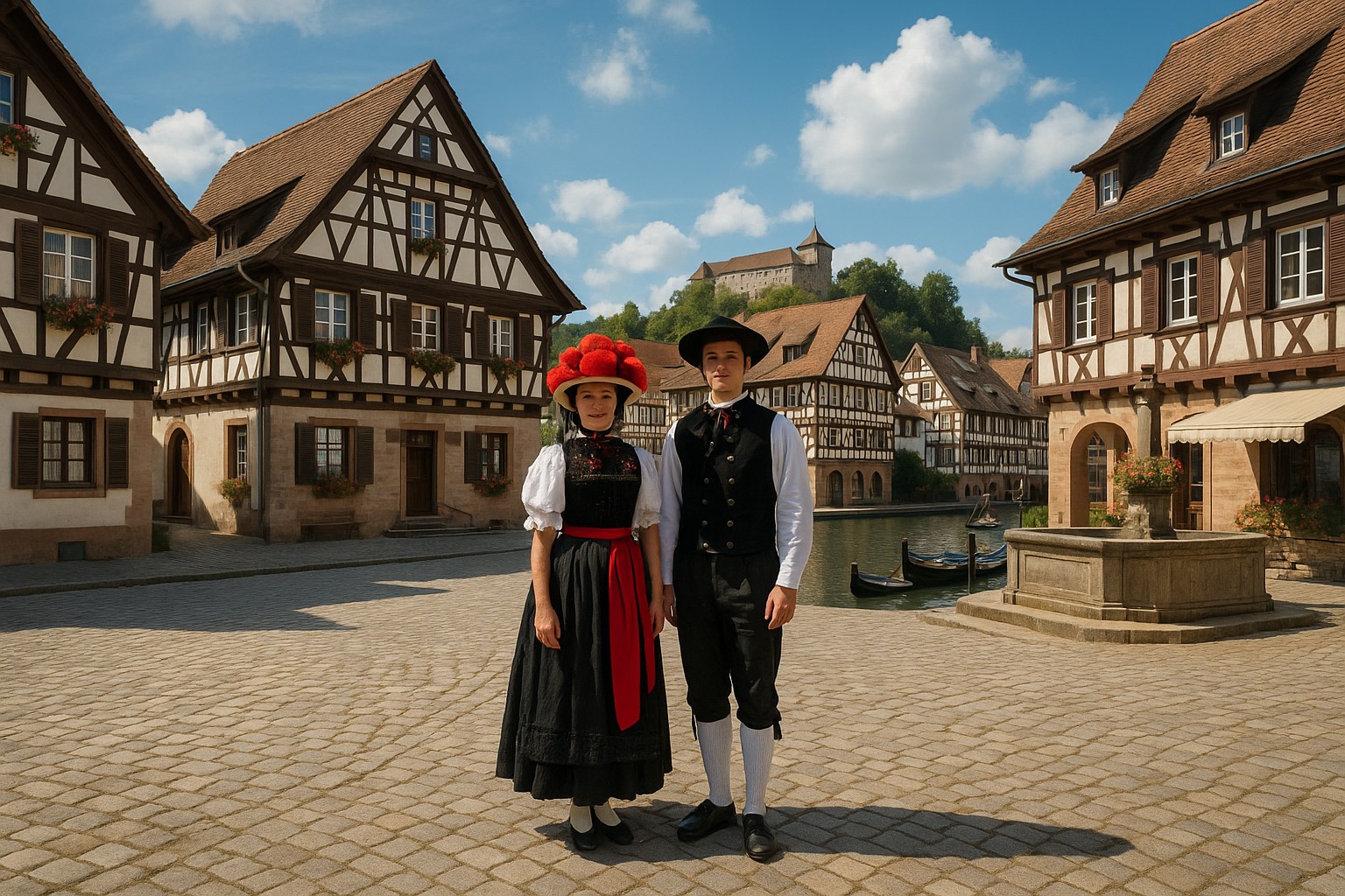 Mann und Frau in traditioneller Volkstracht aus Deutschland Nord